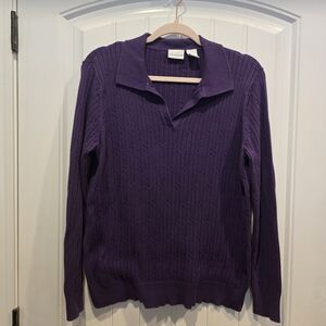 Kim Rogers Deep Purple Knit Top